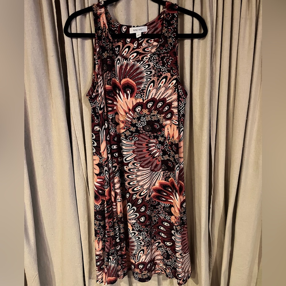 Nine West Sleeveless Printed Dress- Size L